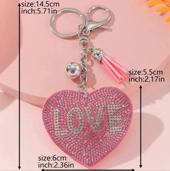 Sparkling Rhinestone Heart Charm - Picture 2 of 2